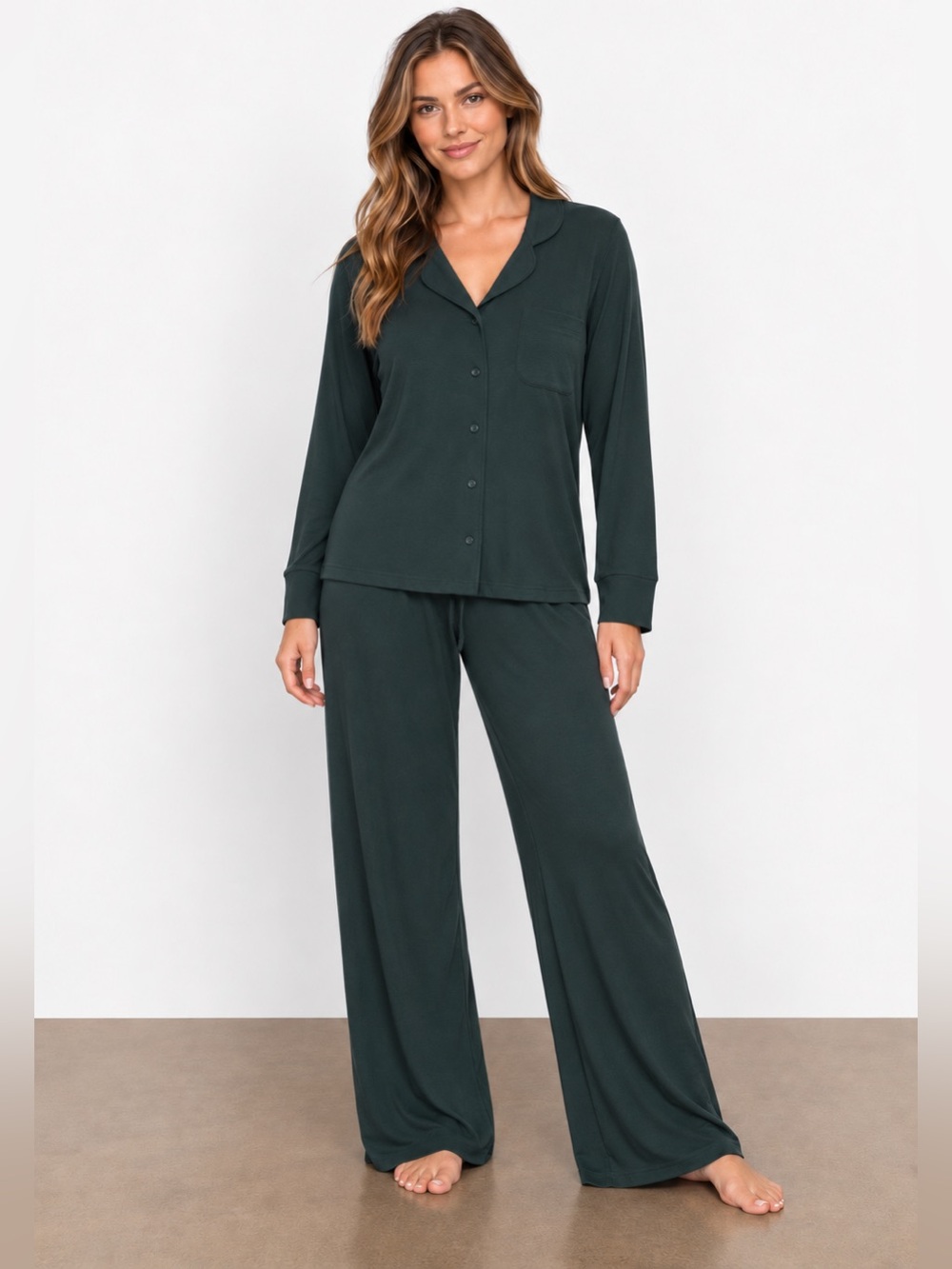 SKIMS Soft Lounge Sleep Set | Dark Green | Size L